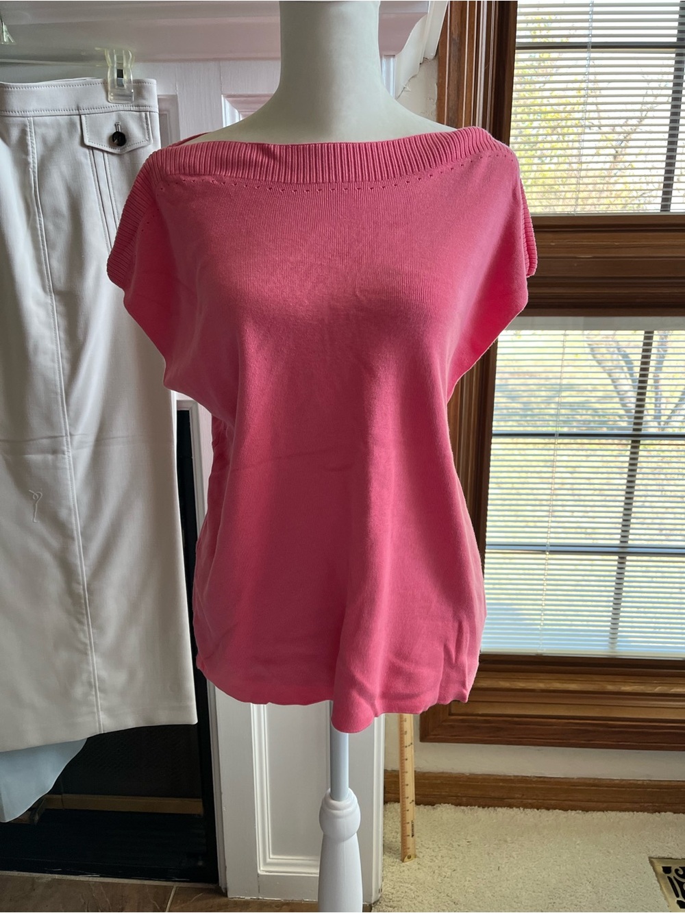 Talbots Coral Pink Boatneck Short Sleeve Knit Sweater